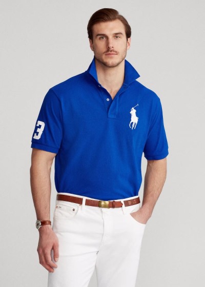 Camisa Polo Polo Ralph Lauren Hombre Azules Azul Rey - Big Pony Mesh - HASJP1082